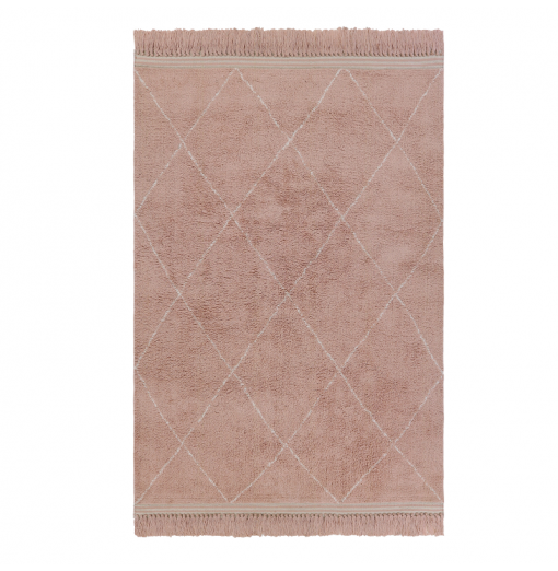 Alfombra Infantil 100% AlgodÂ¢n lavable en lavadora Coleccion MyEden  gris_rosa 120x160 cms - Textil Bebé