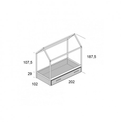 Cama nido casita 90x190 Arco Iris de Ros, comprar online