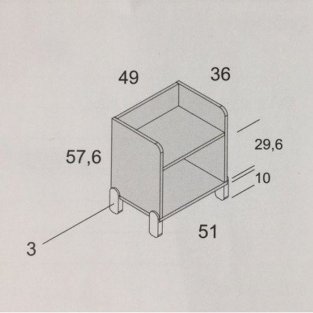 Mueble organizador de juguetes - 3 huecos