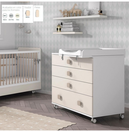  DAWNSPACES Cambiador de bebé para bebés, cómoda de guardería  con 5 cajones, estante, tocador de cambiador de almacenamiento, color  blanco : Bebés