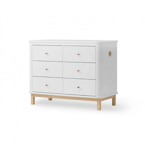 Cómoda-cambiador 4 cajones WOOD Oliver Furniture blanco-roble