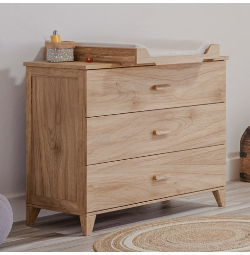 Cómoda de madera natural Naïa