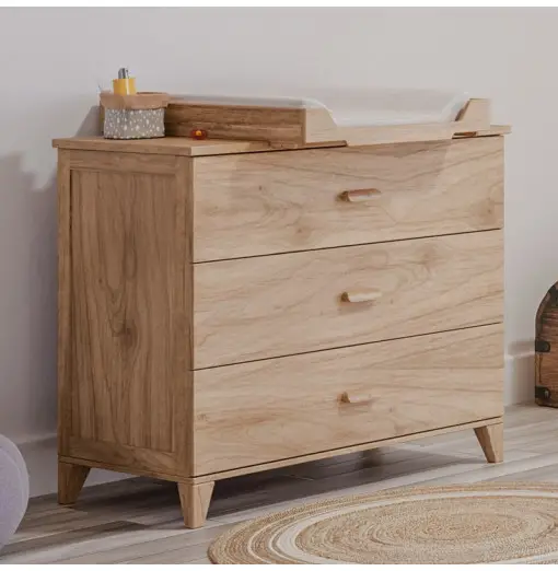 Cómoda de madera natural Naïa