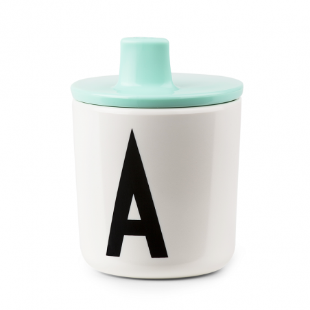 Tapa con boquilla mint para vaso melamina Design Letters 