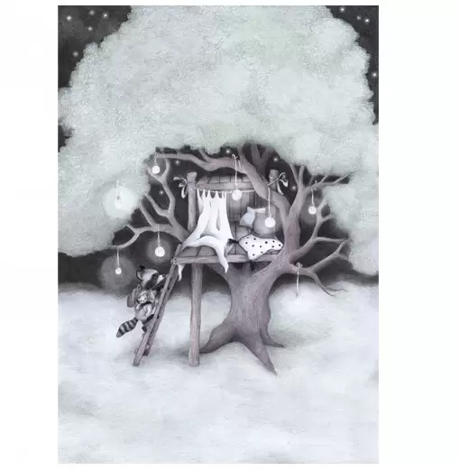 Vinilo "The raccoon and the tree house" - Stickstay