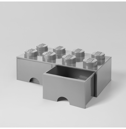 Caja de almacenaje LEGO 8 con cajones - gris 