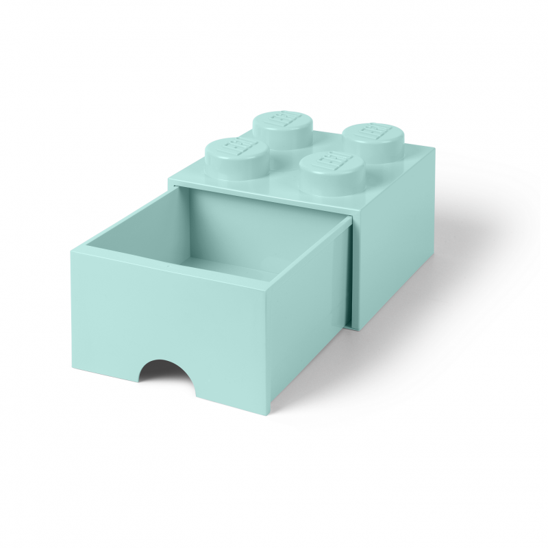 Caja de alamacenaje LEGO con cajón aqua