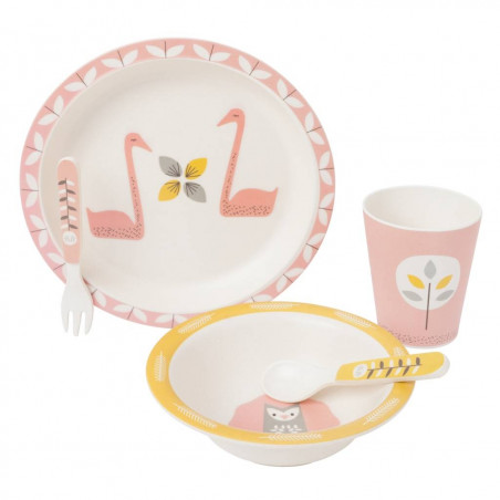 Set vajilla bambú cisne - Fresk