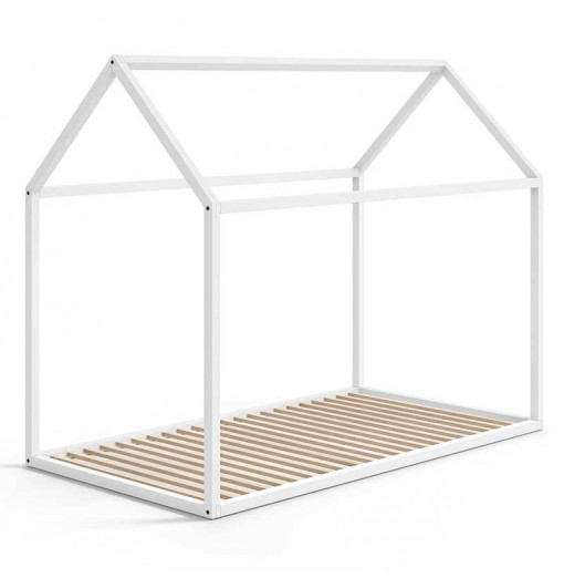 Estructura casita de madera de haya en blanco para cama 90 x 190 - Muebles Ros