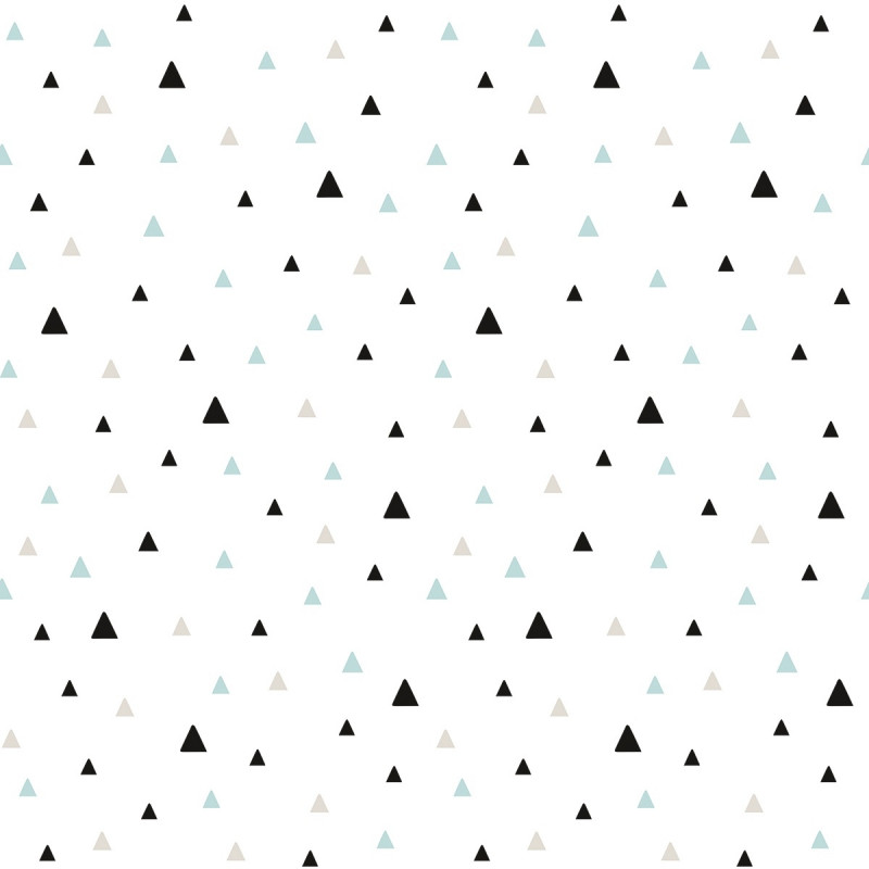 Papel Pintado triángulos geométricos gris, azul y negro - Lilipinso