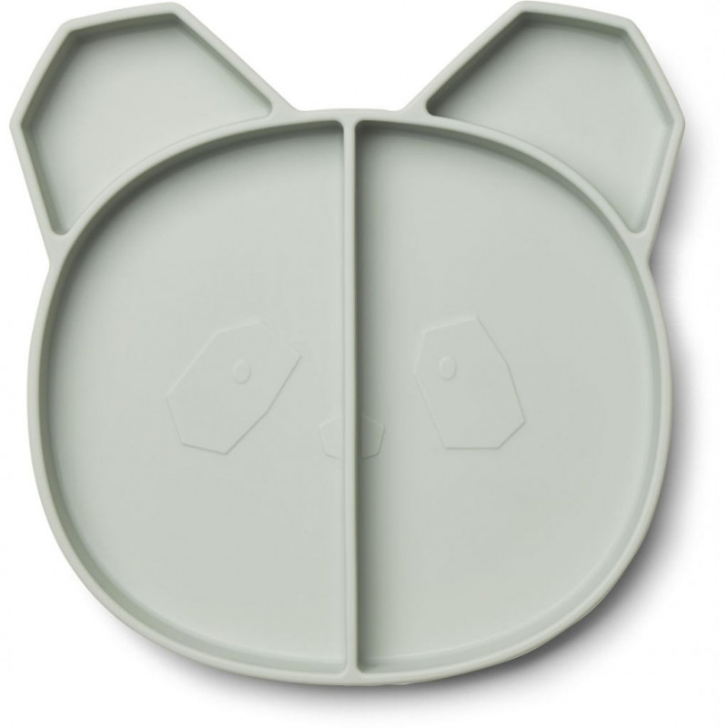 Plato con compartimentos silicona panda mint - Liewood
