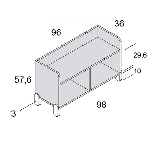 Mueble organizador de juguetes - 3 huecos