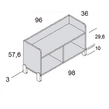 Mueble organizador de juguetes - 3 huecos