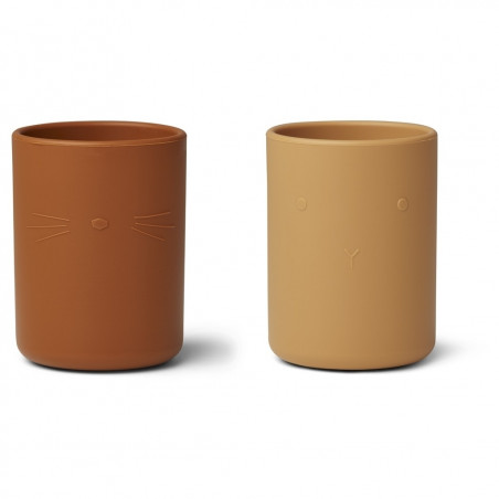 Pack de 2 vasos de silicona yellow mix Ethan - Liewood