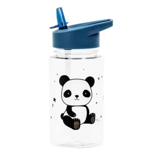 Botella con pajita Panda - A Little Lovely Company